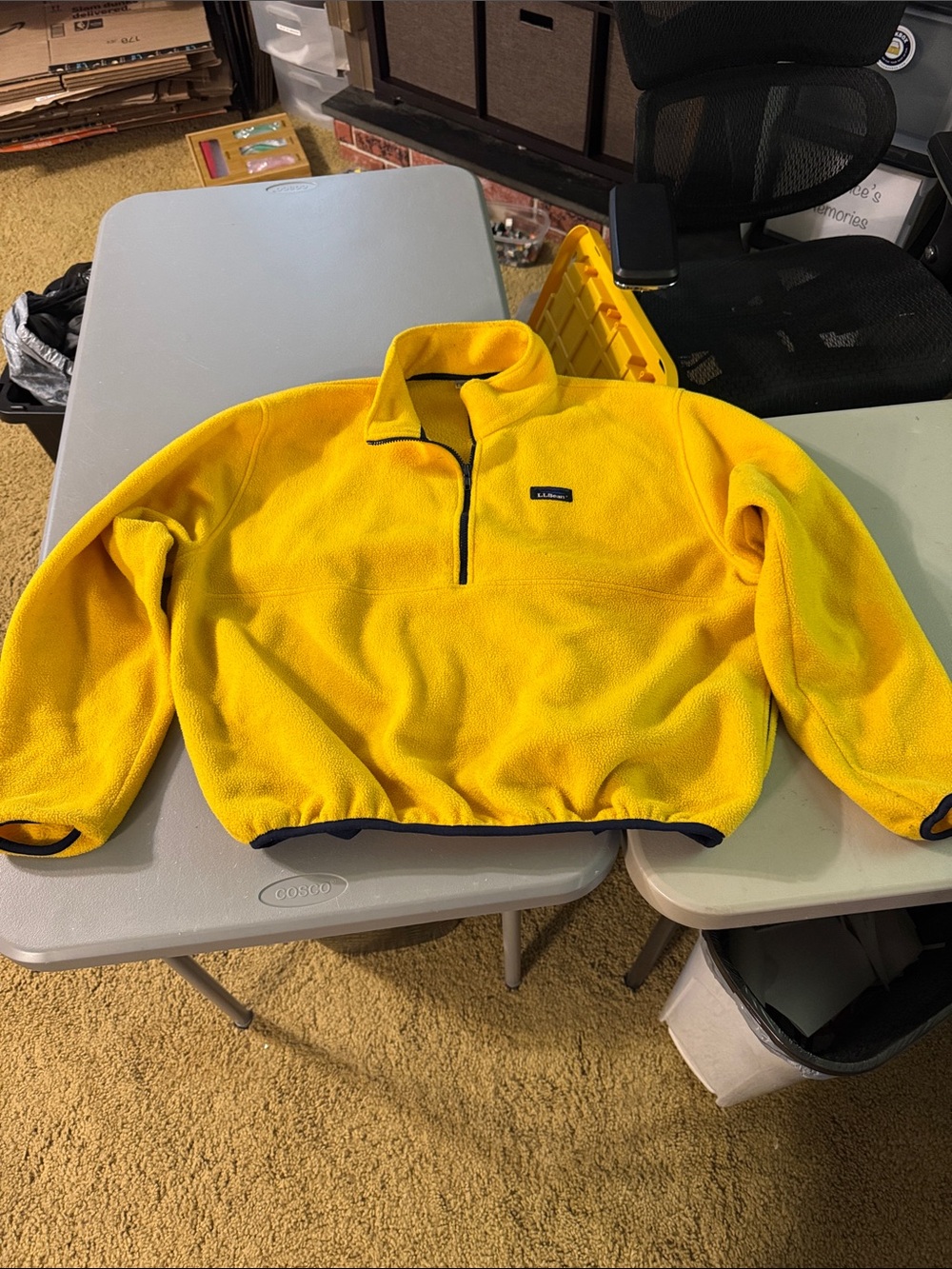 Vintage LLBean Yellow pullover fleece size XL